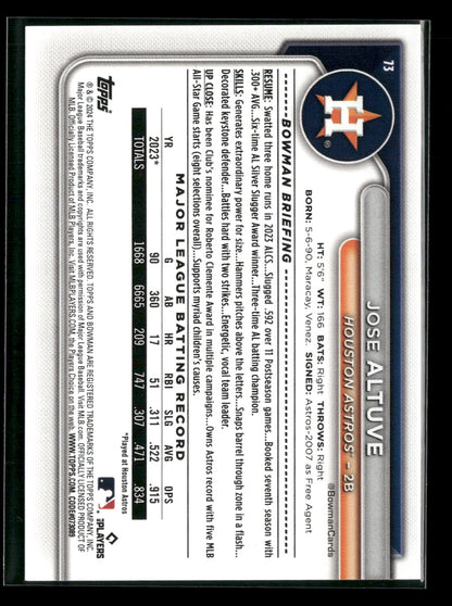 2024 Bowman Jose Altuve #73