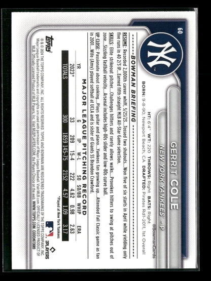 2024 Bowman Gerrit Cole #60