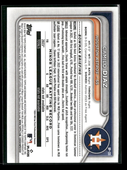 2024 Bowman Camilo Diaz #BP-135