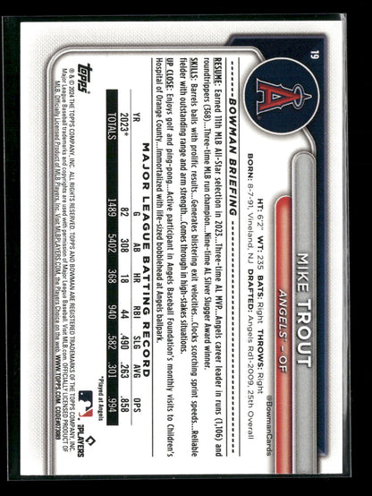 2024 Bowman Mike Trout #19