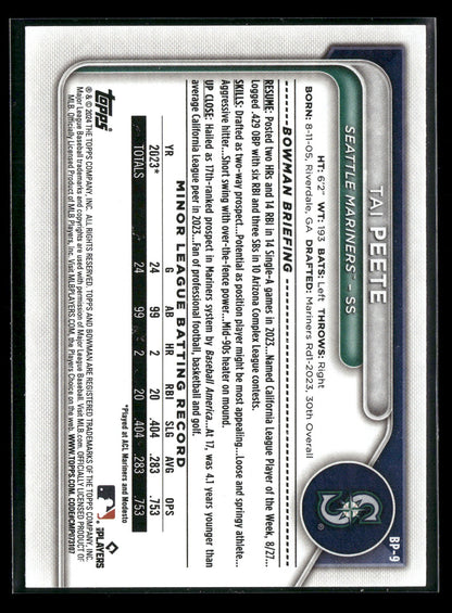2024 Bowman Tai Peete #BP-9
