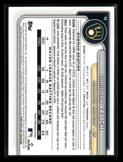 2024 Bowman Christian Yelich #34