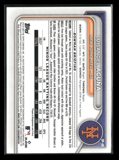 2024 Bowman Luisangel Acuña #BP-40