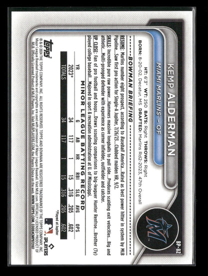 2024 Bowman Kemp Alderman #BP-82