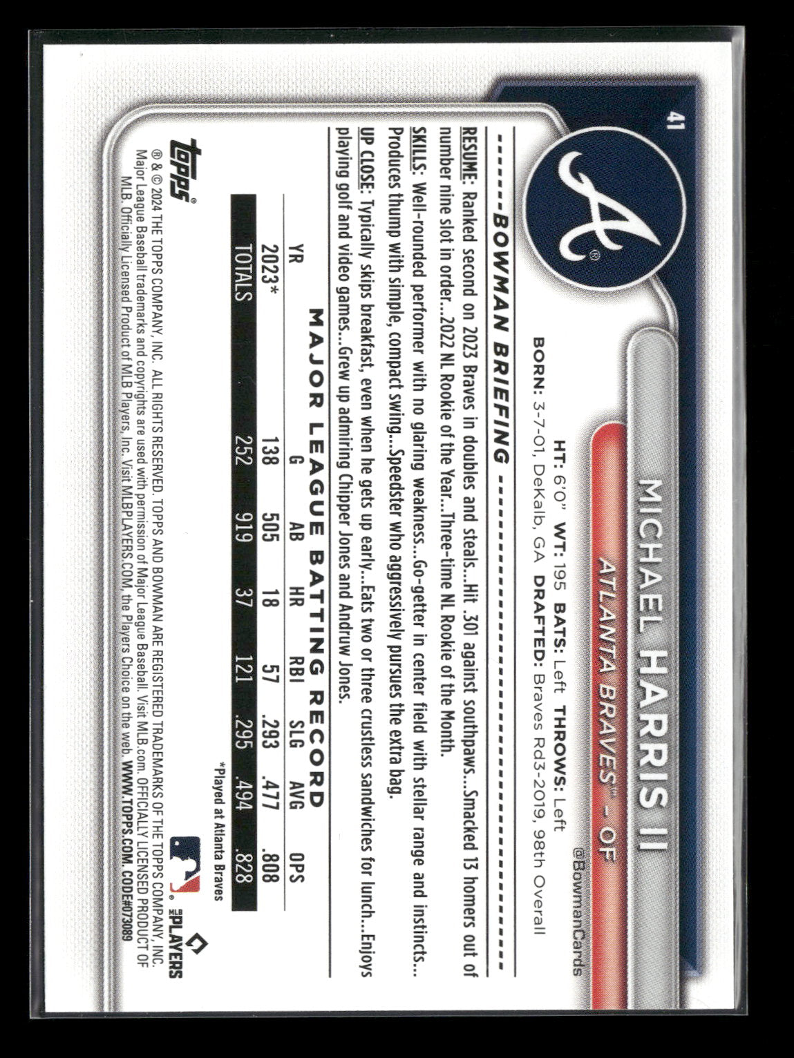 2024 Bowman Michael Harris II #41