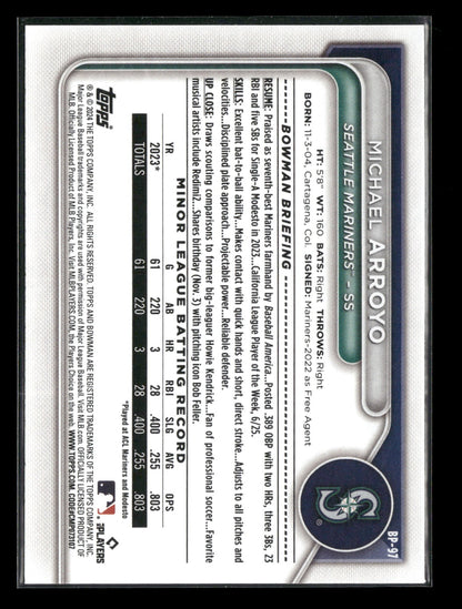 2024 Bowman Michael Arroyo #BP-97