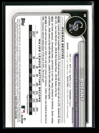 2024 Bowman Kris Bryant #50