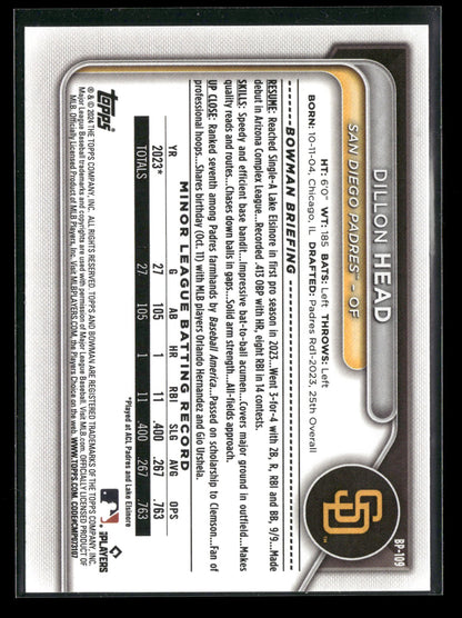2024 Bowman Dillon Head #BP-109