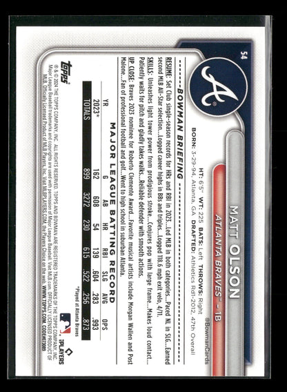 2024 Bowman Matt Olson #54