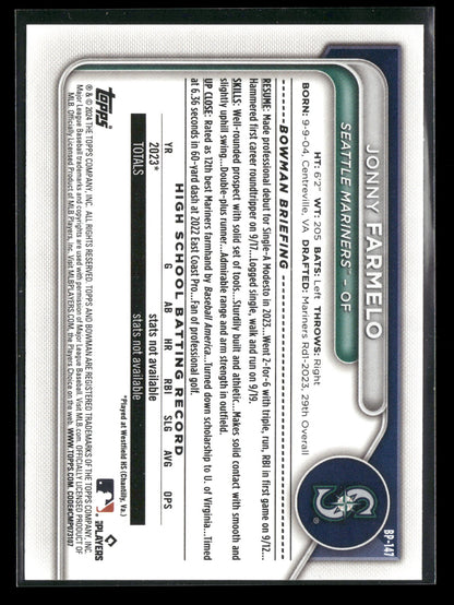 2024 Bowman Jonny Farmelo #BP-147