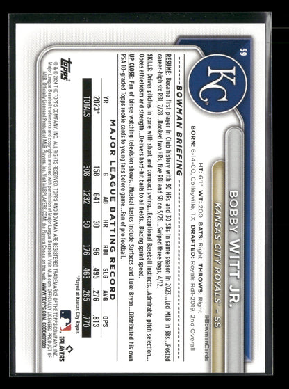 2024 Bowman Bobby Witt Jr. #59