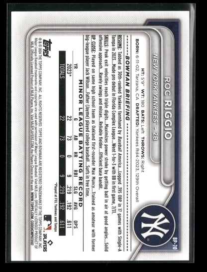 2024 Bowman Roc Riggio #BP-70