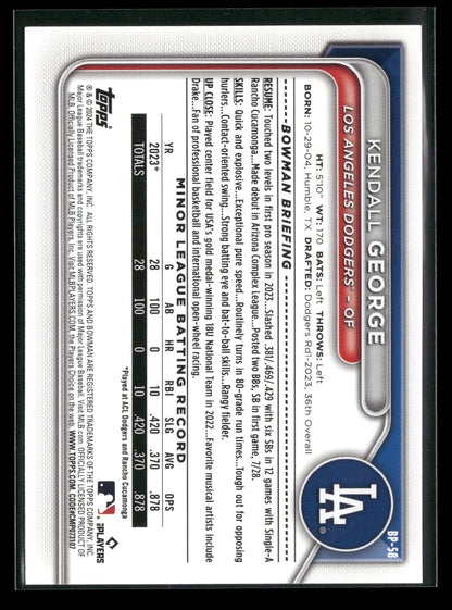2024 Bowman Kendall George #BP-58