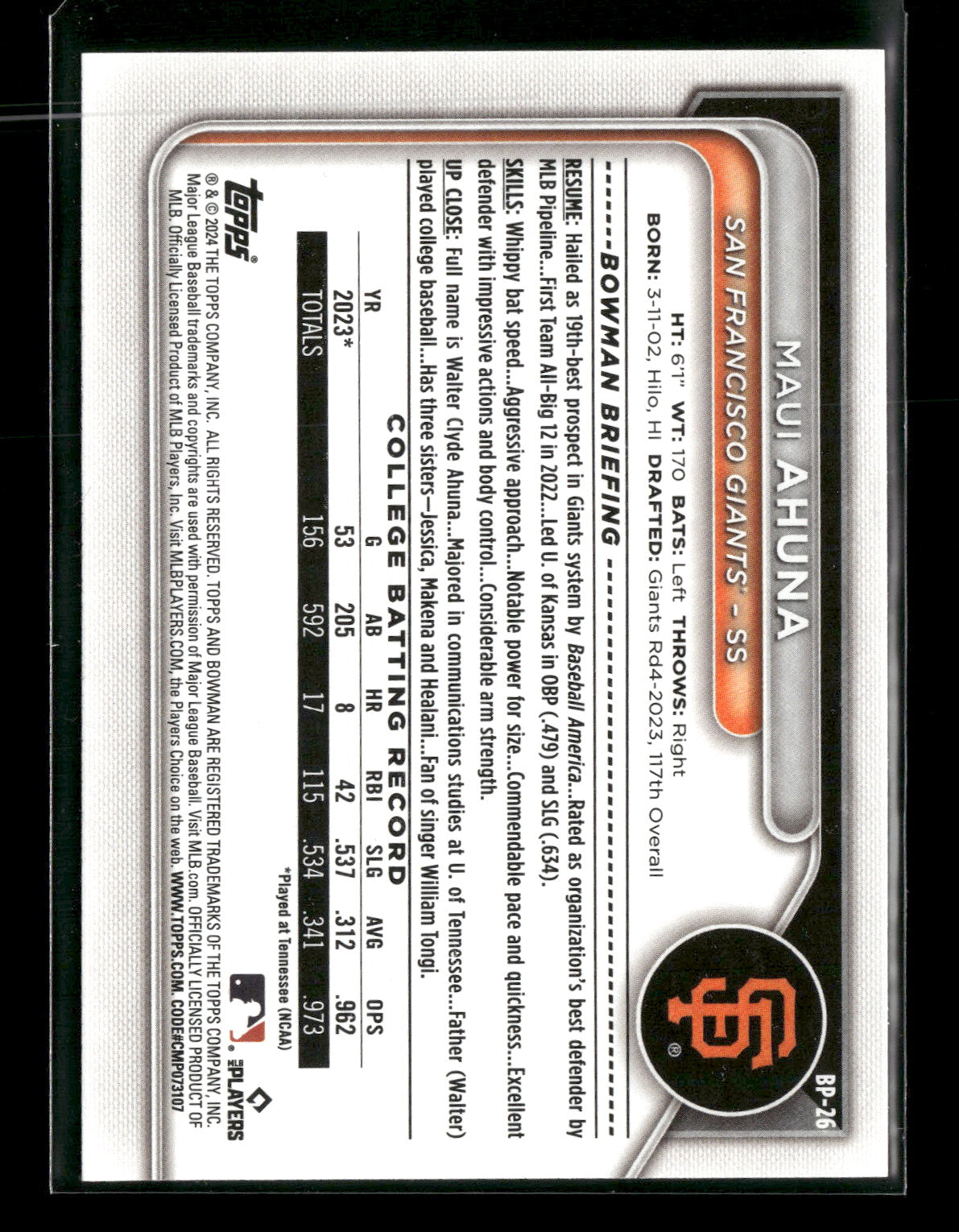 2024 Bowman Maui Ahuna #BP-26