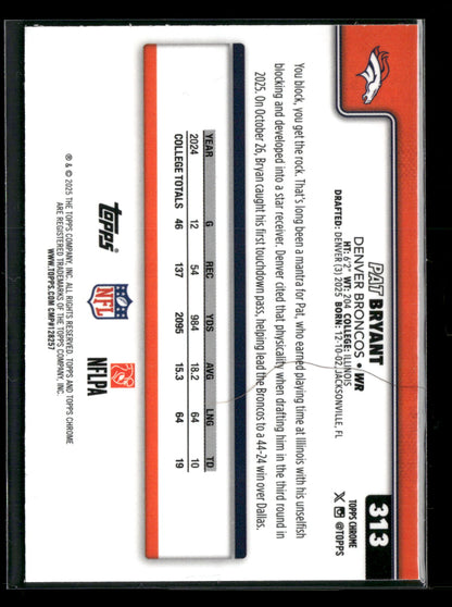 2025 Topps Chrome Football Pat Bryant #313 RC