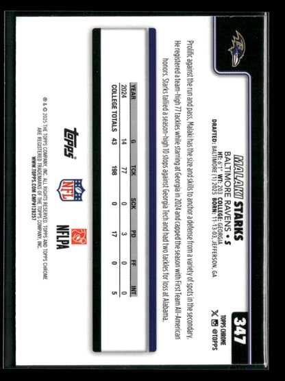 2025 Topps Chrome Football Malaki Starks #347 RC