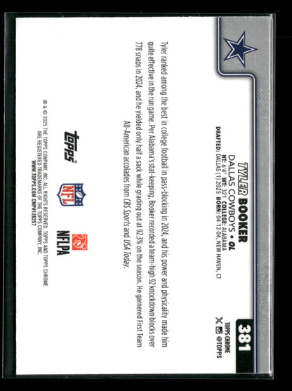 2025 Topps Chrome Football Tyler Booker #381 RC