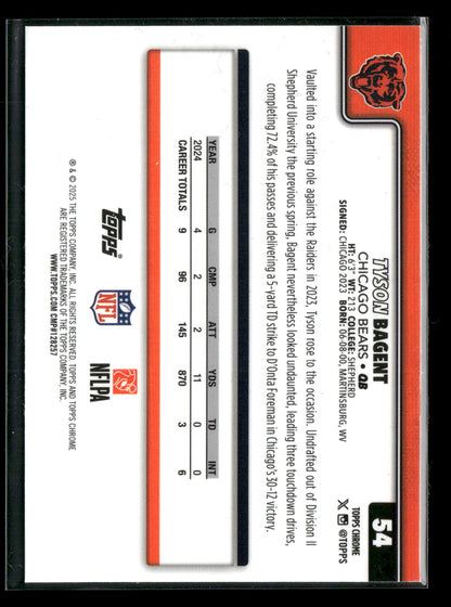 2025 Topps Chrome Football Tyson Bagent #54