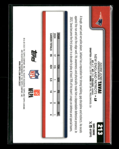 2025 Topps Chrome Football Jahlani Tavai #213
