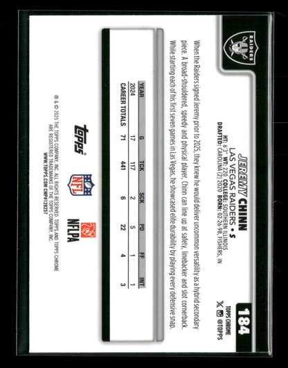 2025 Topps Chrome Football Jeremy Chinn #184