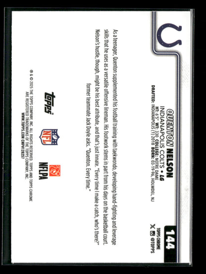 2025 Topps Chrome Football Quenton Nelson #144
