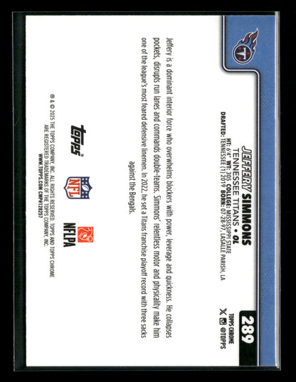 2025 Topps Chrome Football Jeffery Simmons #289