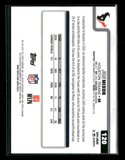 2025 Topps Chrome Football Joe Mixon #120
