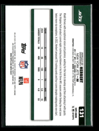 2025 Topps Chrome Football Khalil Herbert #131