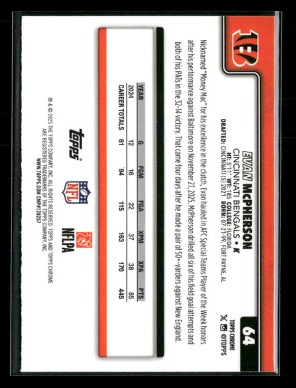 2025 Topps Chrome Football Evan McPherson #64