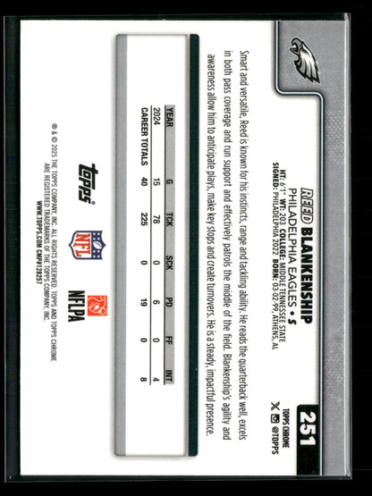 2025 Topps Chrome Football Reed Blankenship #251