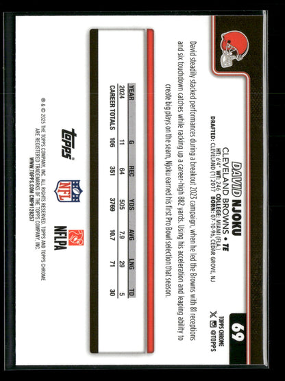 2025 Topps Chrome Football David Njoku #69