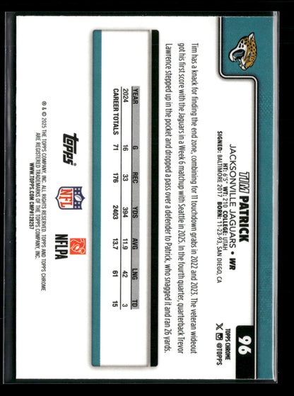 2025 Topps Chrome Football Tim Patrick #96