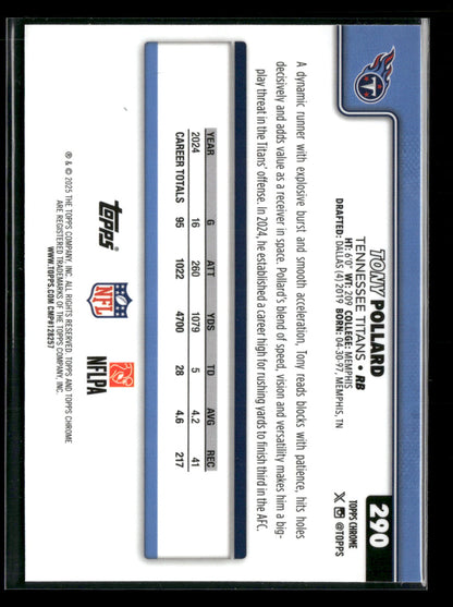 2025 Topps Chrome Football Tony Pollard #290