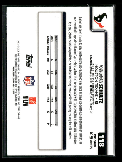 2025 Topps Chrome Football Dalton Schultz #118