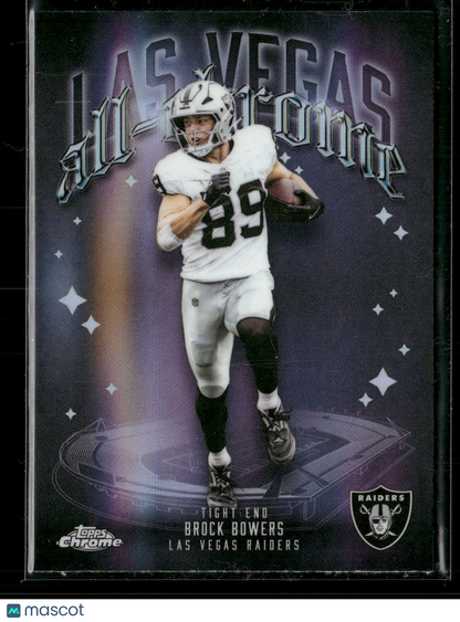 2025 Topps Chrome Football Brock Bowers #ACT-10 Refractor All-Chrome