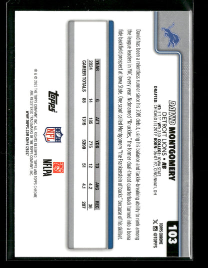 2025 Topps Chrome Football David Montgomery #103 Pulsar Parallel