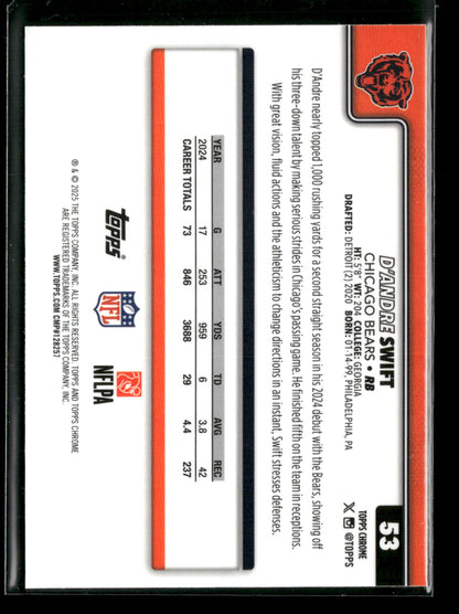 2025 Topps Chrome Football D'Andre Swift #53 Pulsar Parallel