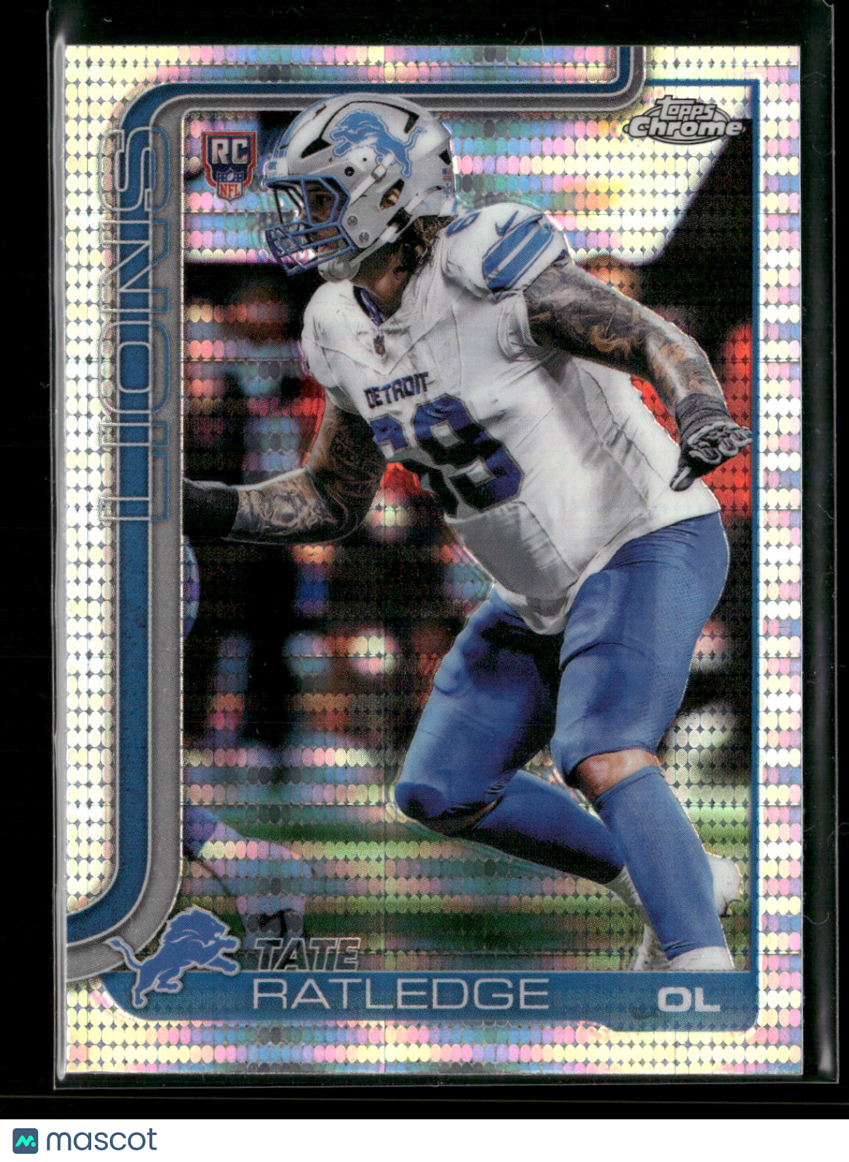 2025 Topps Chrome Football Tate Ratledge #383 Pulsar Parallel RC