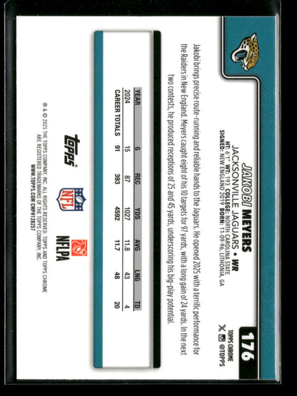 2025 Topps Chrome Football Jakobi Meyers #176 Pulsar Parallel