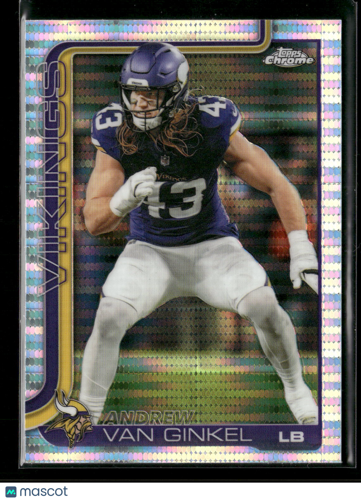 2025 Topps Chrome Football Andrew Van Ginkel #198 Pulsar Parallel