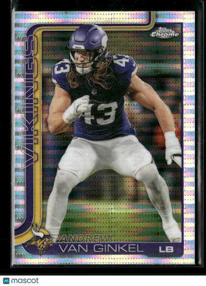 2025 Topps Chrome Football Andrew Van Ginkel #198 Pulsar Parallel