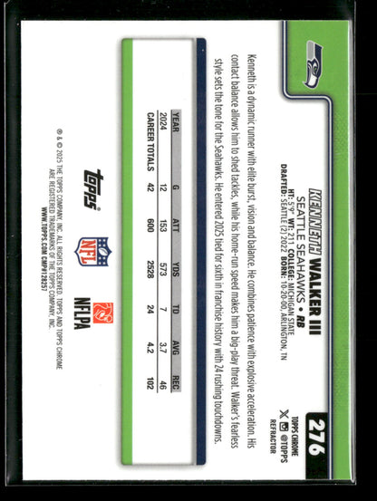 2025 Topps Chrome Football Kenneth Walker III #276 Refractor