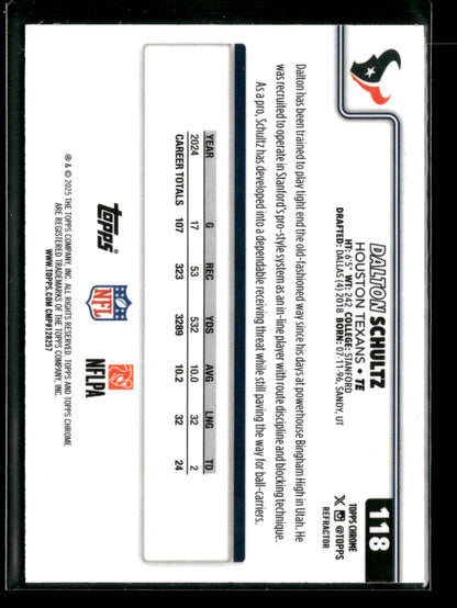 2025 Topps Chrome Football Dalton Schultz #118 Refractor
