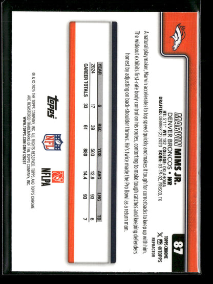 2025 Topps Chrome Football Marvin Mims Jr. #87 Refractor