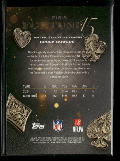 2025 Topps Chrome Football Brock Bowers #F15-8 Fortune 15