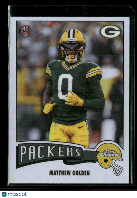 2025 Topps Chrome Football Matthew Golden #1975-13 Refractor 1975 Topps RC
