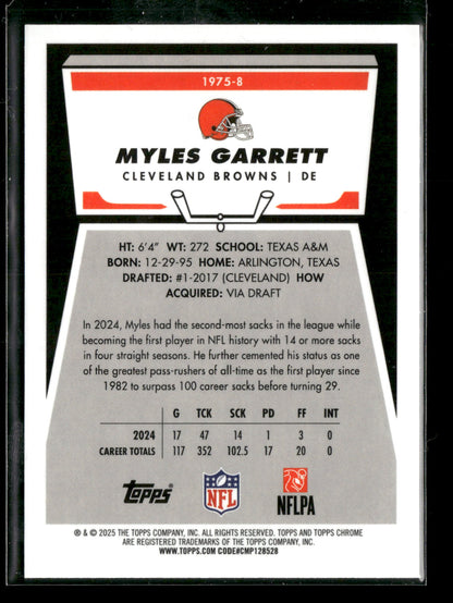 2025 Topps Chrome Football Myles Garrett #1975-8 1975 Topps