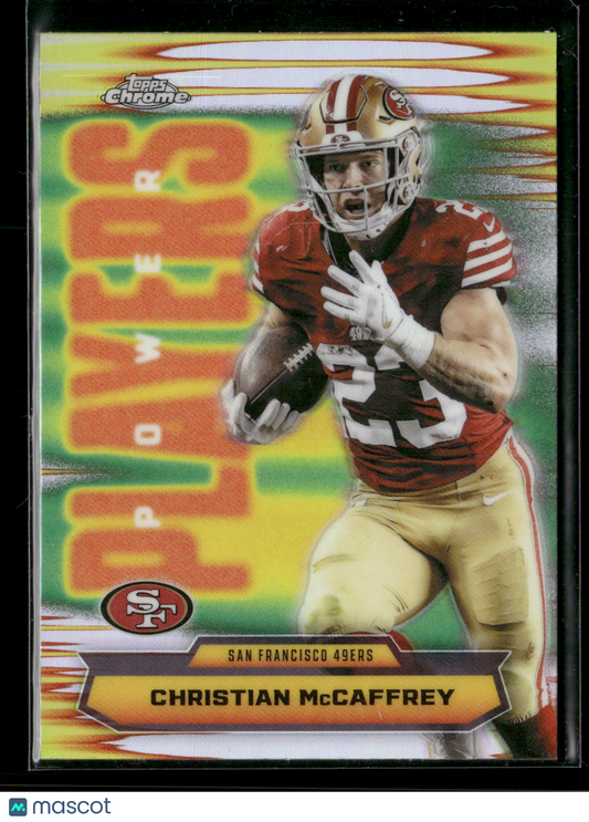 2025 Topps Chrome Football Christian McCaffrey #PP-15 Refractor Power Players