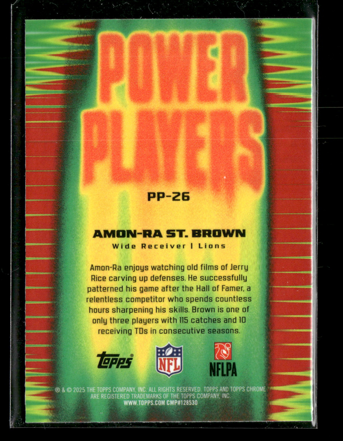 2025 Topps Chrome Football Amon-Ra St. Brown #PP-26 Power Players