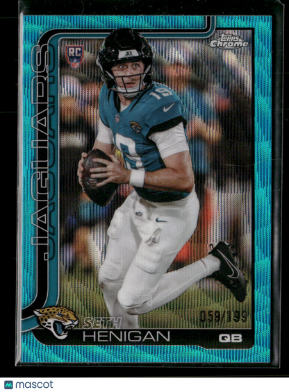 2025 Topps Chrome Football Seth Henigan #399 Aqua Wave Refractor /199 RC